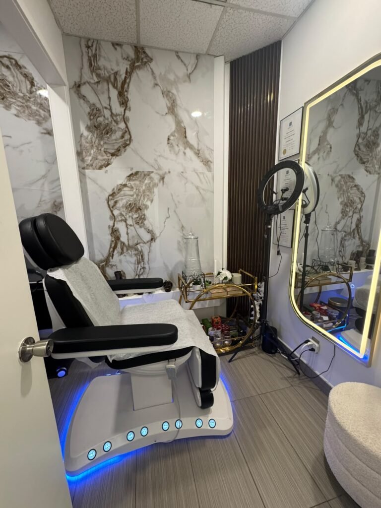 Treatment room at Golden Beauty Arts medical aesthetics clinic in Mississauga